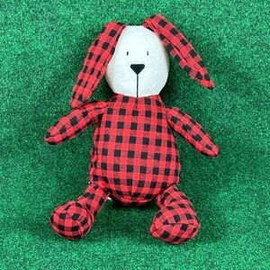 Marmalade Bunny Rabbit Red & Black Buffalo Plaid Stuffed Animal‎